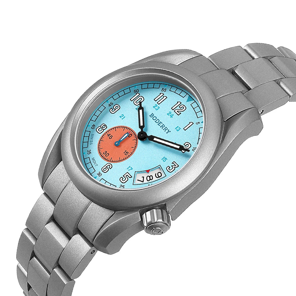 RBB Voyager 38 Titanium Field Quartz Watch – 100M Waterproof, Military Sport, Luminous Business Wristwatch