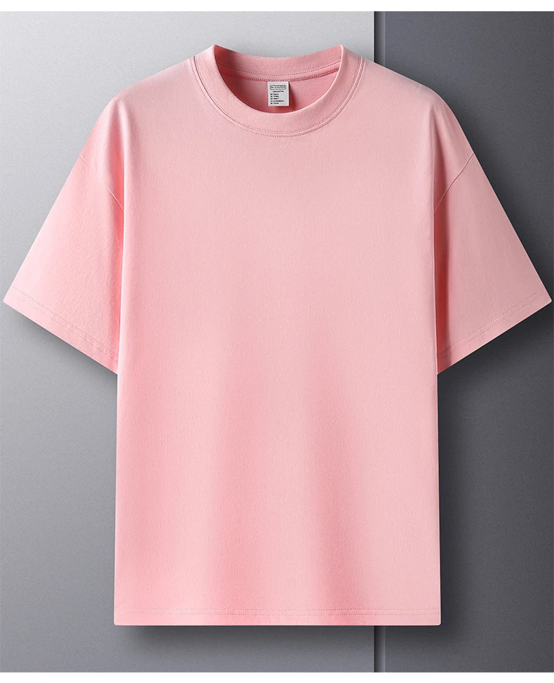 RBB Men’s 100% Pure Cotton Summer T-Shirt – High-End Fashionable Short Sleeve Round Neck, Breathable Half Sleeve Top