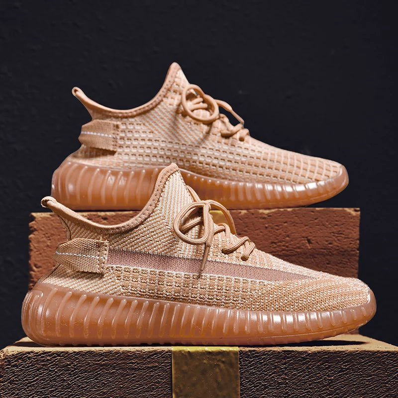 2025 Summer Yeezy-Style Sneakers – Breathable & Comfortable Unisex Casual Shoes (White/Gray)