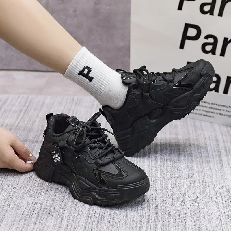 Chunky 2025 Women's Leather Sneakers – Casual Sport Trainers