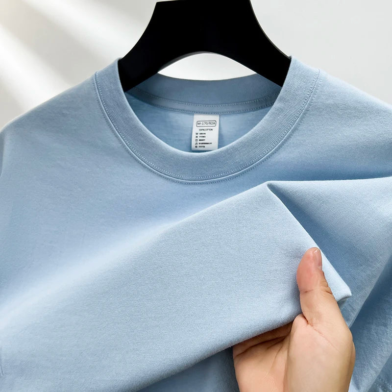 RBB Men’s 100% Pure Cotton Summer T-Shirt – High-End Fashionable Short Sleeve Round Neck, Breathable Half Sleeve Top