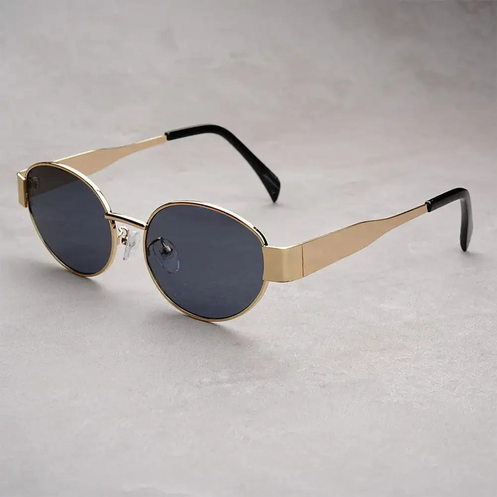 RBB Fashion Sunglasses – Unisex Retro Oval Metal Frame UV400 Eyewear for Driving & Casual Use