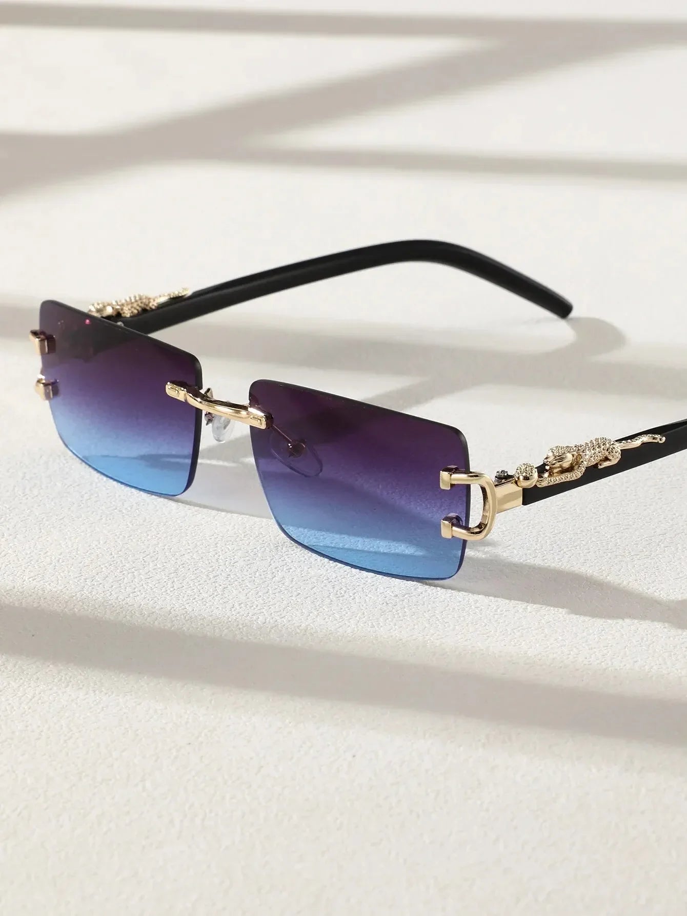 RBB Frameless Rectangular Fashion Sunglasses – Unisex Trendy Personalized Eyewear for Daily Wear