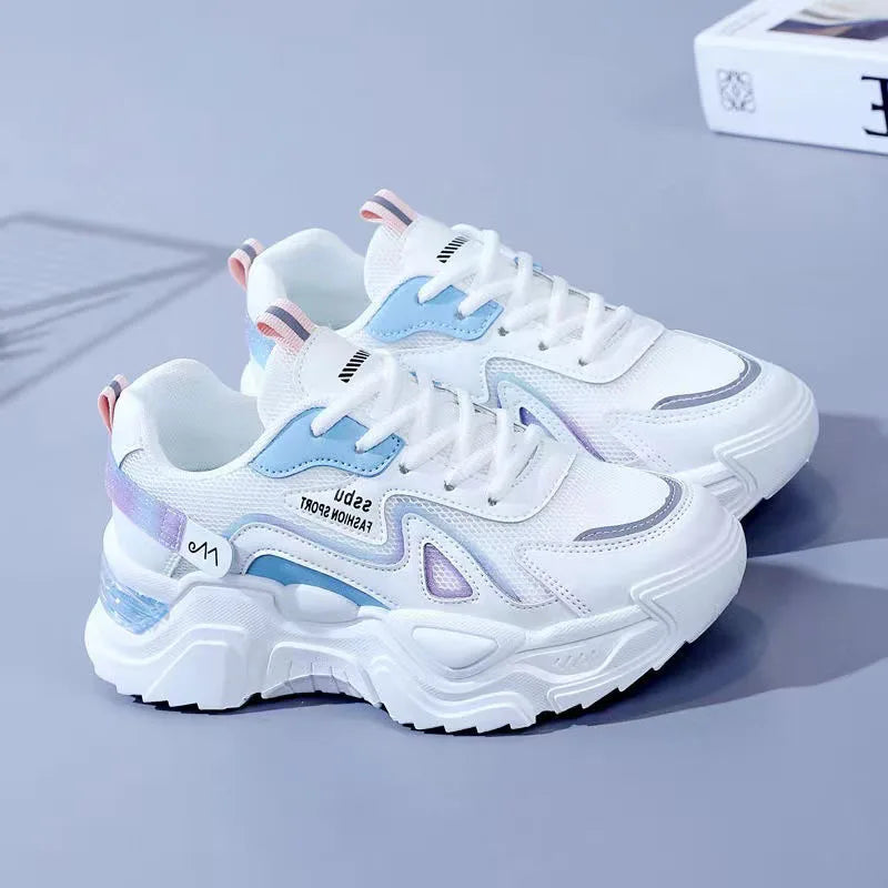 2024 Women’s Breathable Platform Sports Sneakers — Lightweight Casual Running Shoes