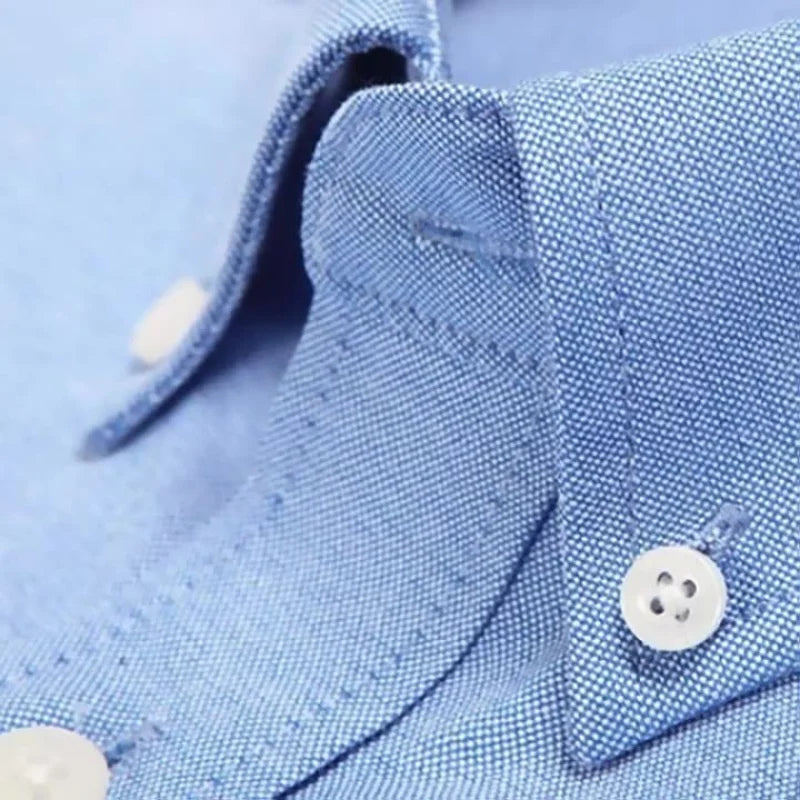 RBB Men's Oxford Long Sleeve Shirt – Slim Fit, Wrinkle-Free Casual Workwear for All Seasons