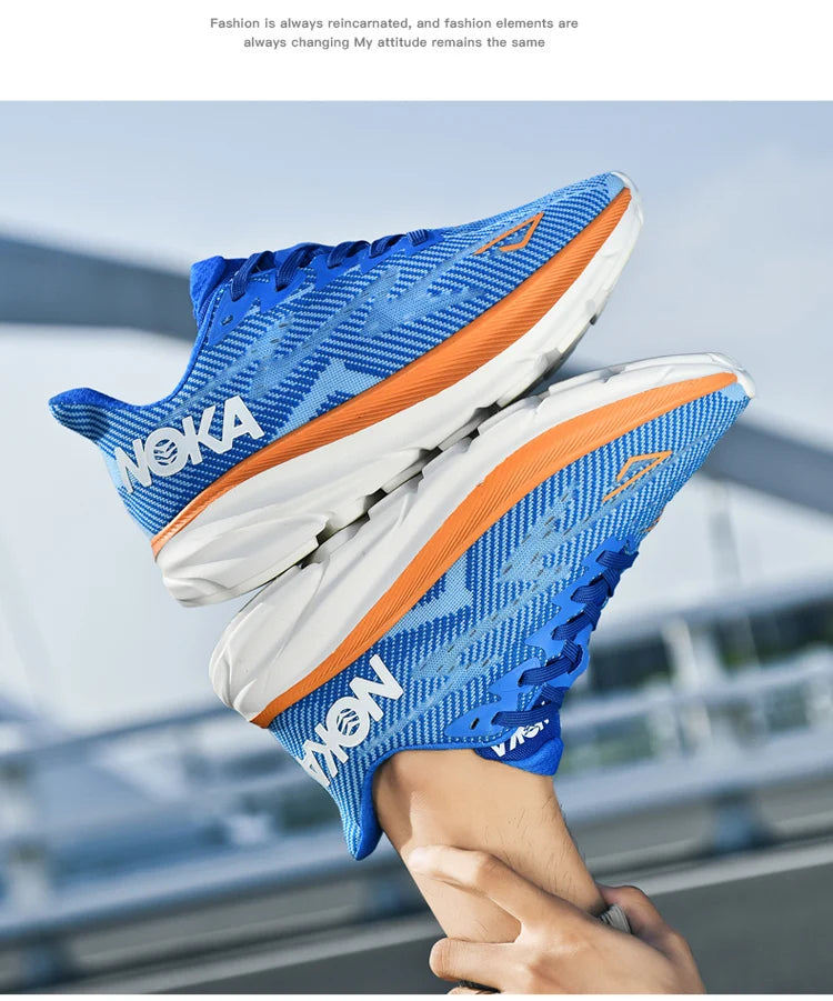Men’s Trendy Sports Shoes – Fashion Comfort in Blue, Orange & Black