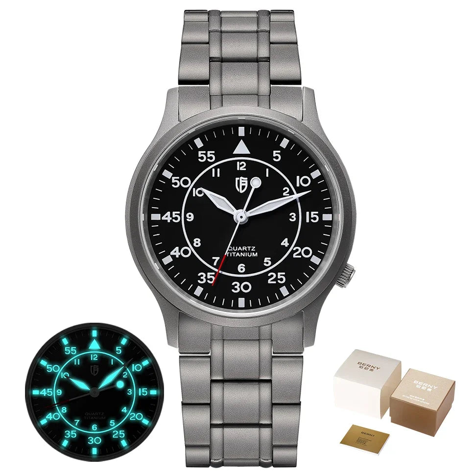 RBB Titanium Ultra-Thin Quartz Watch – VH31, Sapphire, 5ATM, Luminous