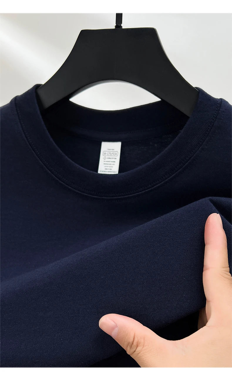 RBB Men’s 100% Pure Cotton Summer T-Shirt – High-End Fashionable Short Sleeve Round Neck, Breathable Half Sleeve Top