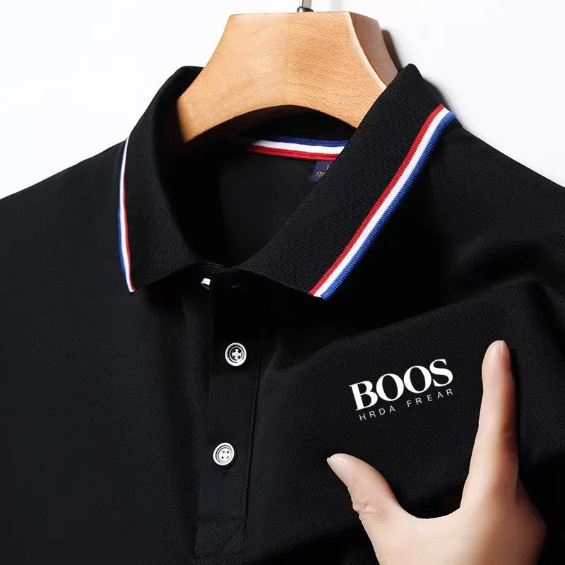 RBB Men’s Embroidered Business Casual Polo Shirt – Breathable & Stylish Short Sleeve Top