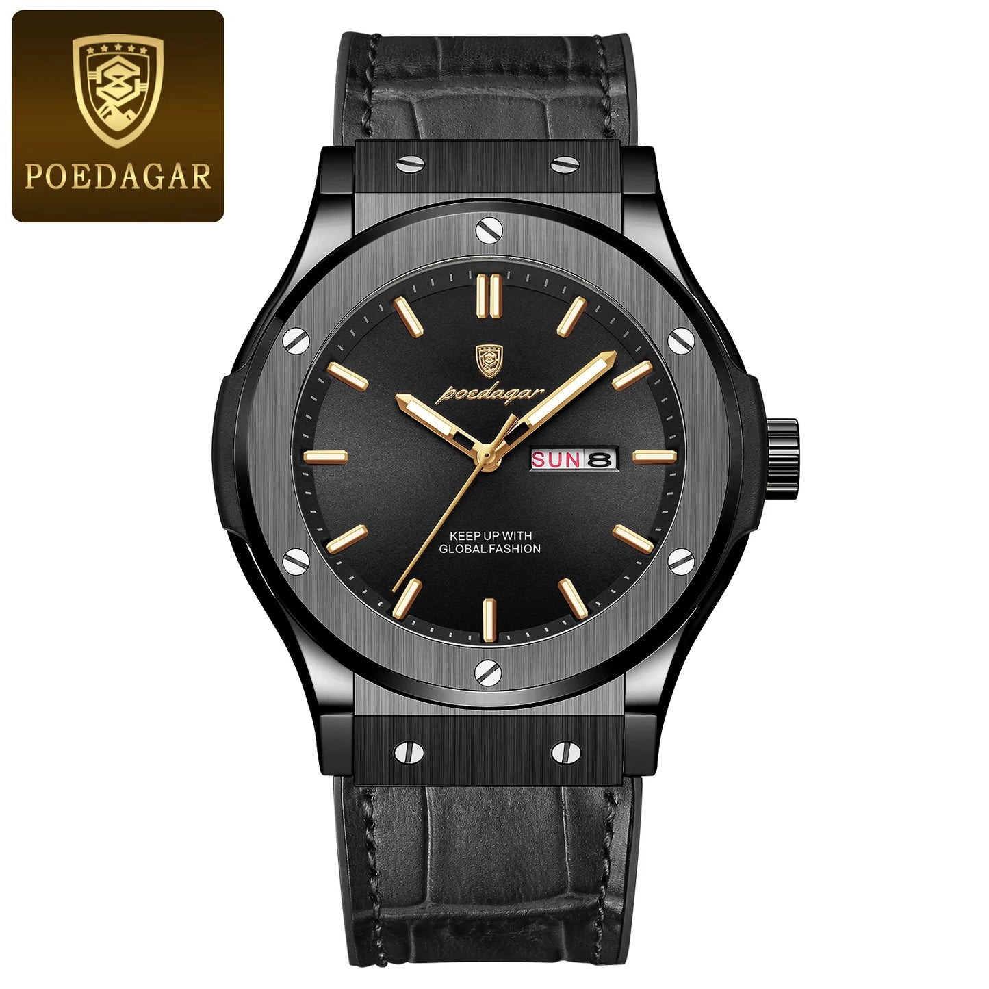 RBB Luxury Business Men’s Quartz Watch – Waterproof, Luminous, Date & Week Display, Silicone Strap