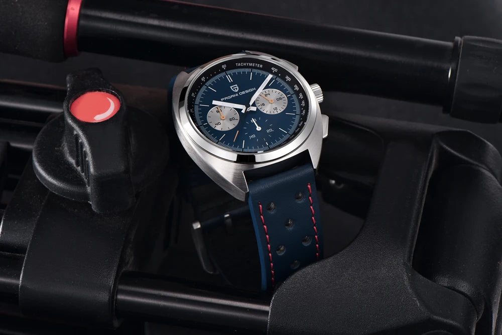 RBB DESIGN 2025 Retro Luxury Chronograph Men's Quartz Watch – VK63 Leather Sport Timepiece