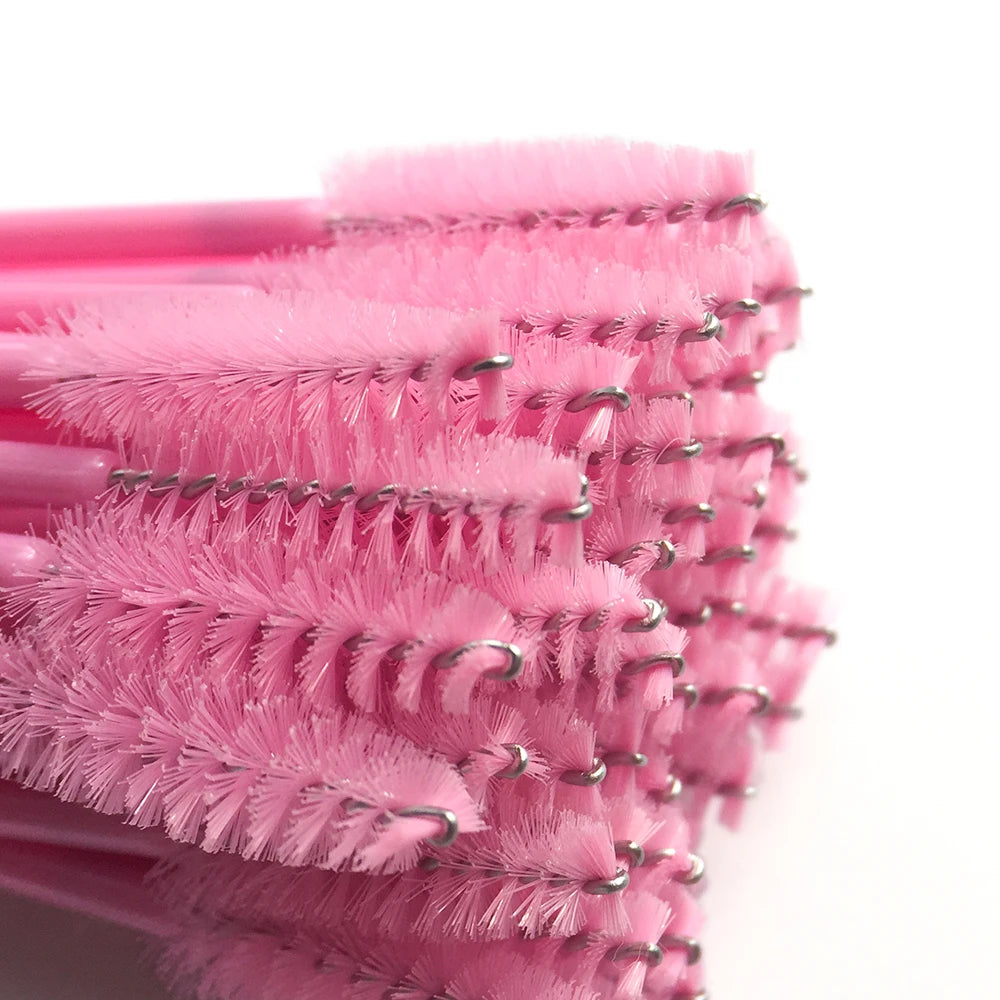 50Pcs Disposable Eyelash & Eyebrow Brushes – Soft Crystal Head Mascara Wands