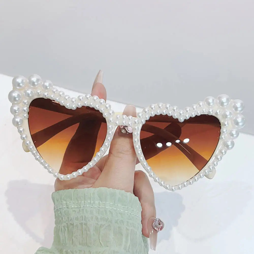 RBB Luxury Diamond Frame Heart Shape Sunglasses – Large UV400 Protection for Women