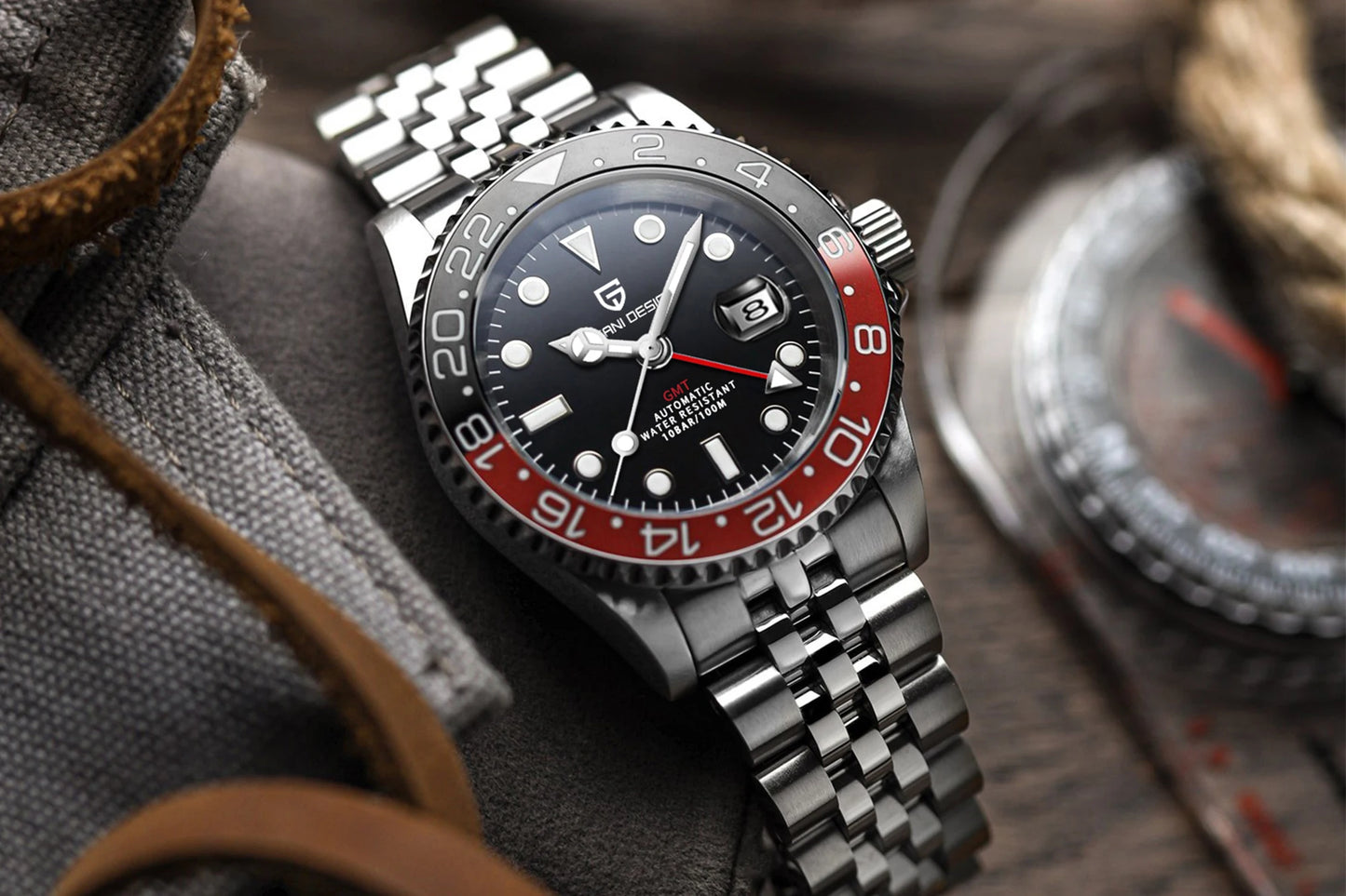 RBB DESIGN V3 Men's GMT Automatic Watch – 40MM Luxury Sapphire Mechanical Stainless Steel Waterproof Timepiece