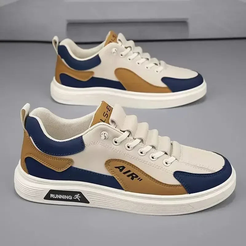 RBB 2025 Summer & Autumn Men’s Leather Low-Cut Running Shoes – Casual Fashion Sports Sneakers