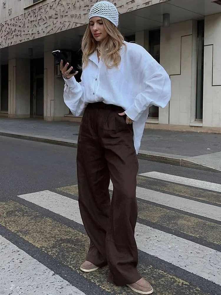 Epligg Women's White Shirt Long Sleeve Elegant Pink Loose Fashion Blouse Summer Vintage Basic Top Collar Shirt for Women