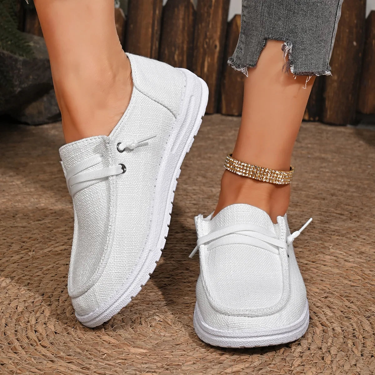 RBB Lightweight Women Canvas Shoes – Casual Sneakers Breathable Loafers with Soft Sole