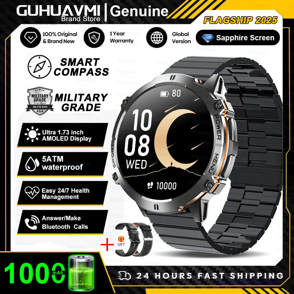 RBB X3 Rugged Smartwatch – 1000 mAh Battery, GPS Tracking & Bluetooth Calls