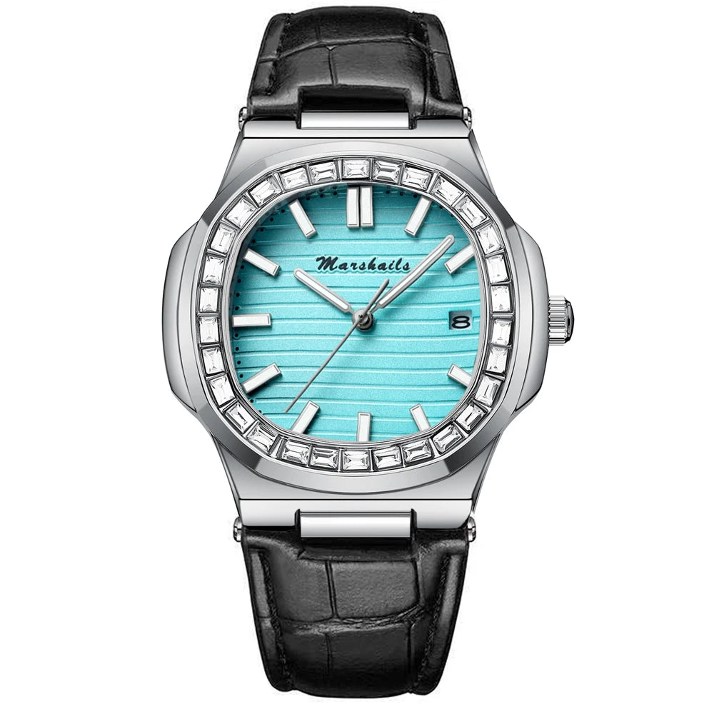 RBB Men's Luxury Business Sports Watch 2024 – Shell Hollow Design Quartz Steel Wristwatch