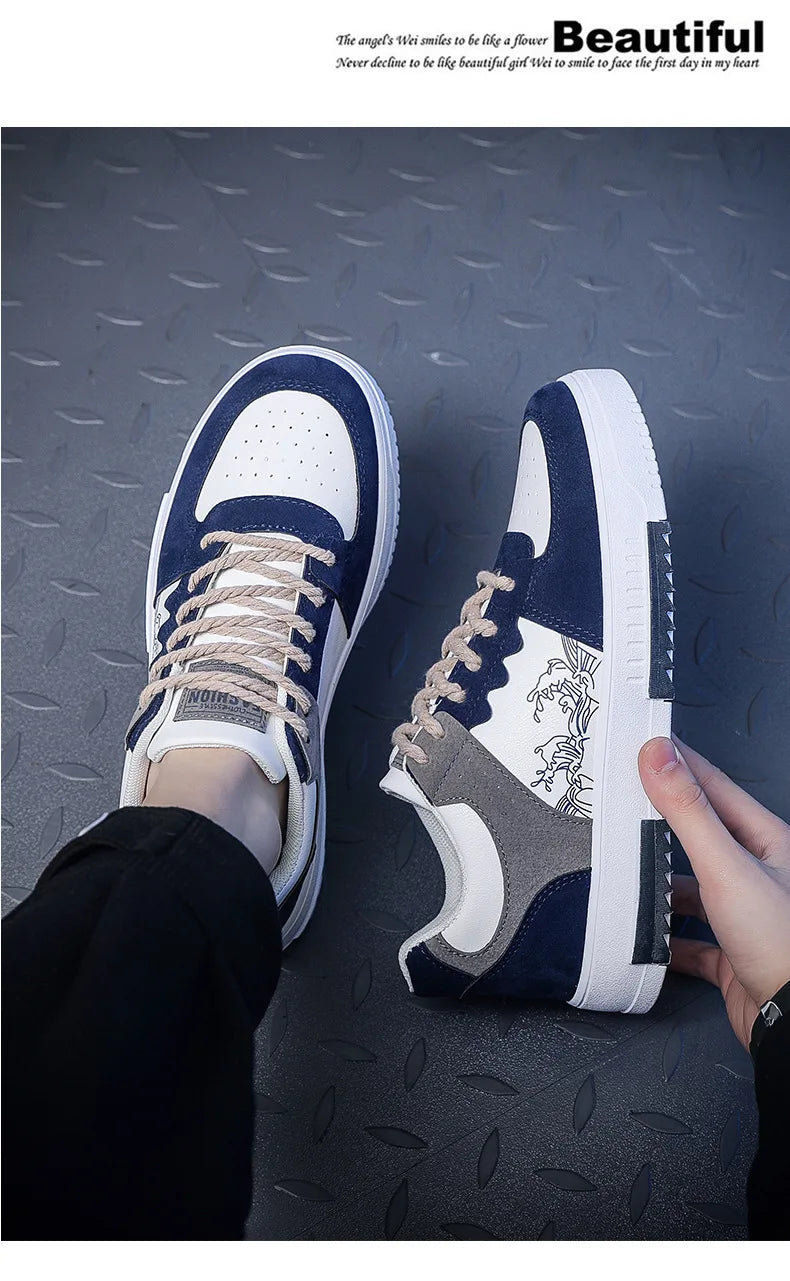 Men’s Breathable Lace-Up Sneakers – Lightweight Comfort for Everyday Wear