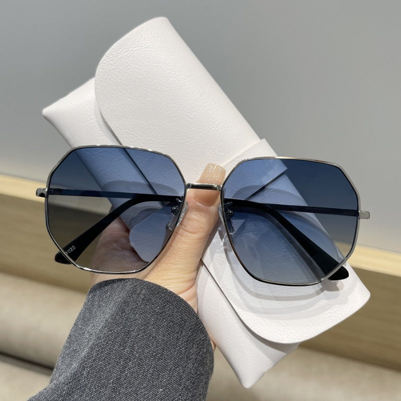 RBB Large Square Sunglasses for Women – Fashion UV400 Designer Metal Eyewear