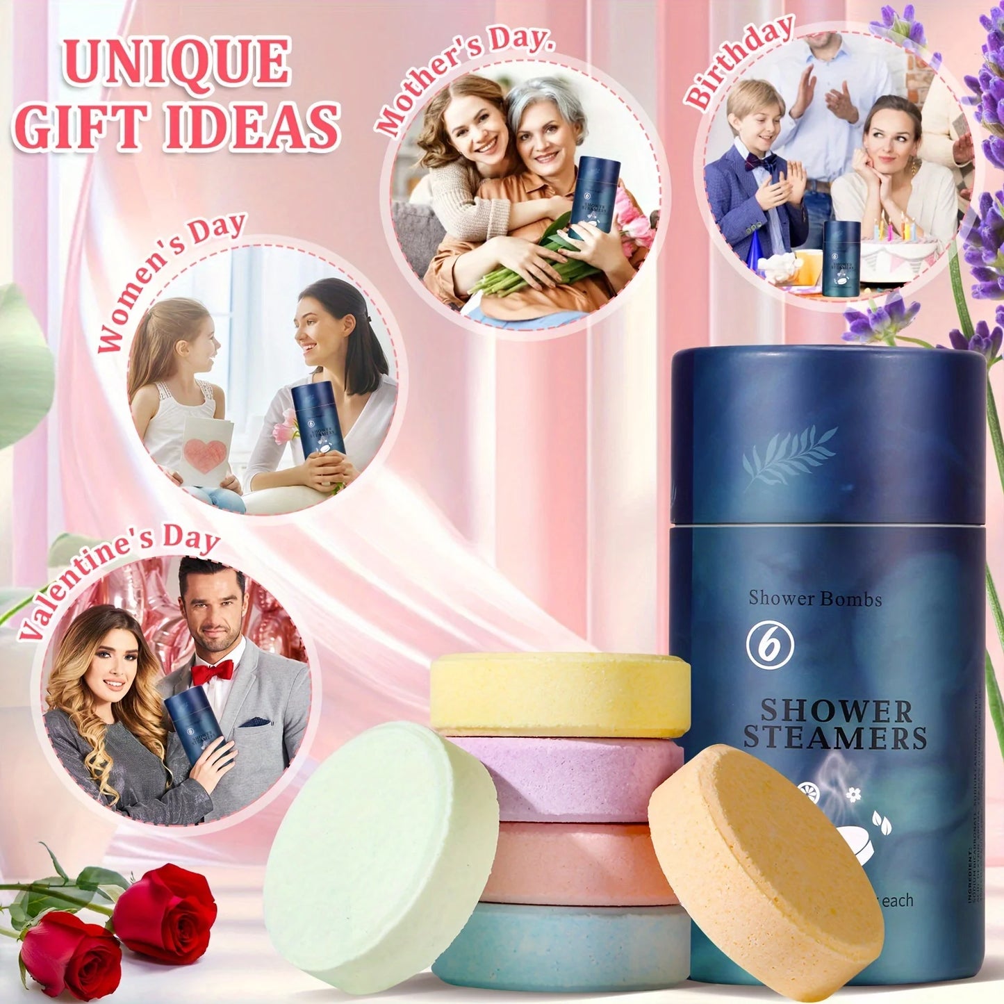 6-Pack Shower Steamers – Aromatherapy Gift Set for Women & Men