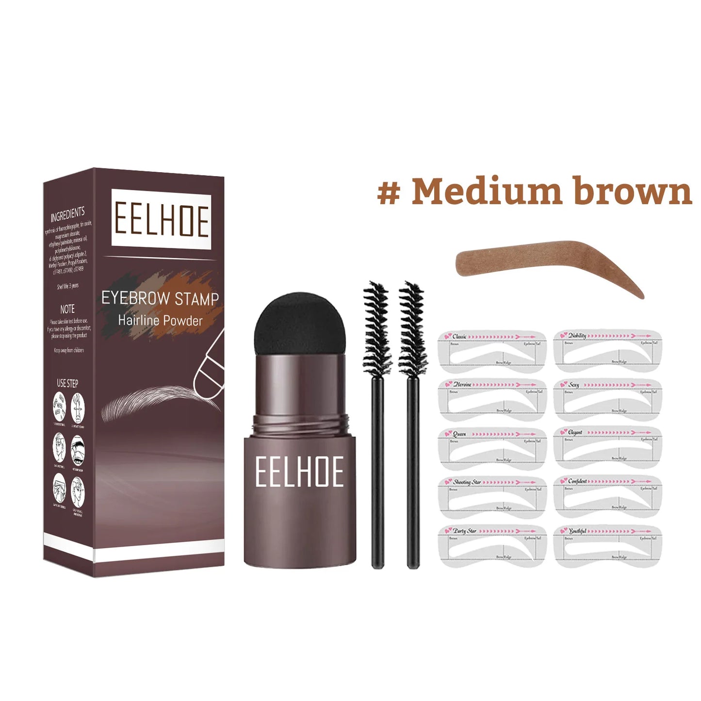 RBB One-Step Eyebrow Stamp Shaping Kit | Waterproof Brow Stamp + Brush Set for Effortless Eyebrow Perfection