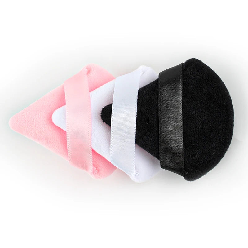 1/2/3/6Pcs Triangle Velvet Powder Puff – Reusable & Washable Makeup Sponges for Face & Eye