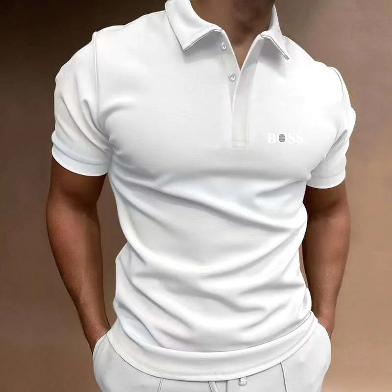 RBB 2024 Business Fashion Men's Luxury Polo Shirt – High-Quality Printed Quick-Dry Summer T-Shirt for Outdoor Fitness, Running & Golf