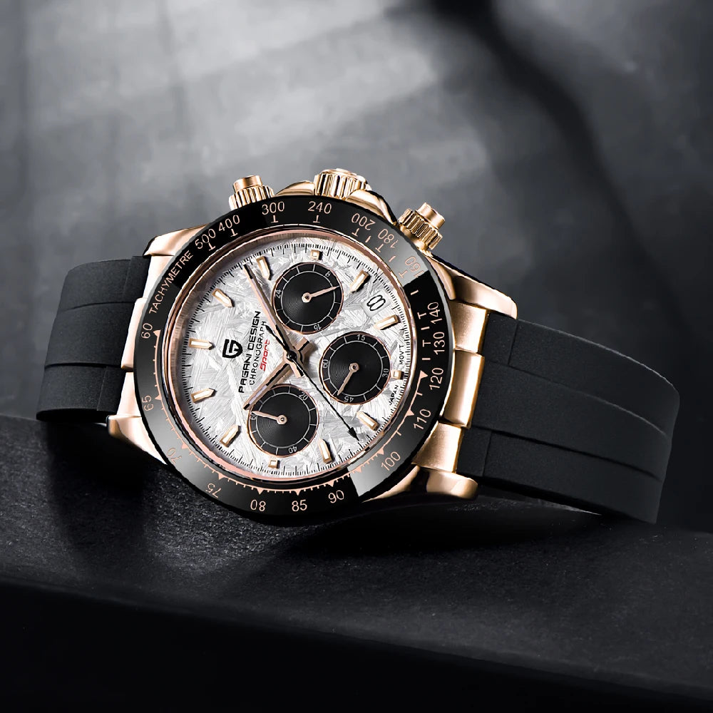 RBB DESIGN 2025 Men’s Luxury Quartz Chronograph Watch – Waterproof 100m Automatic Date Sports Wristwatch