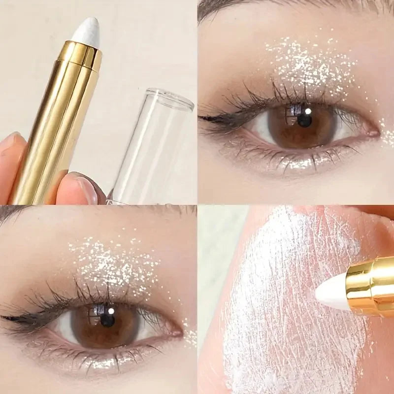 Double-Sided Eyeshadow Stick – Pearly Glitter Highlighter & Matte Brightening Pen