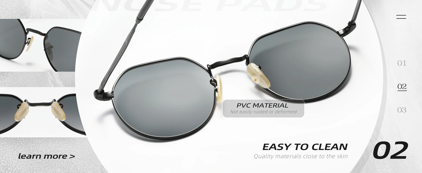 RBB Luxury Polarized Sunglasses – UV400 Round Alloy Frame, Anti-Reflection Eyewear for Men & Women