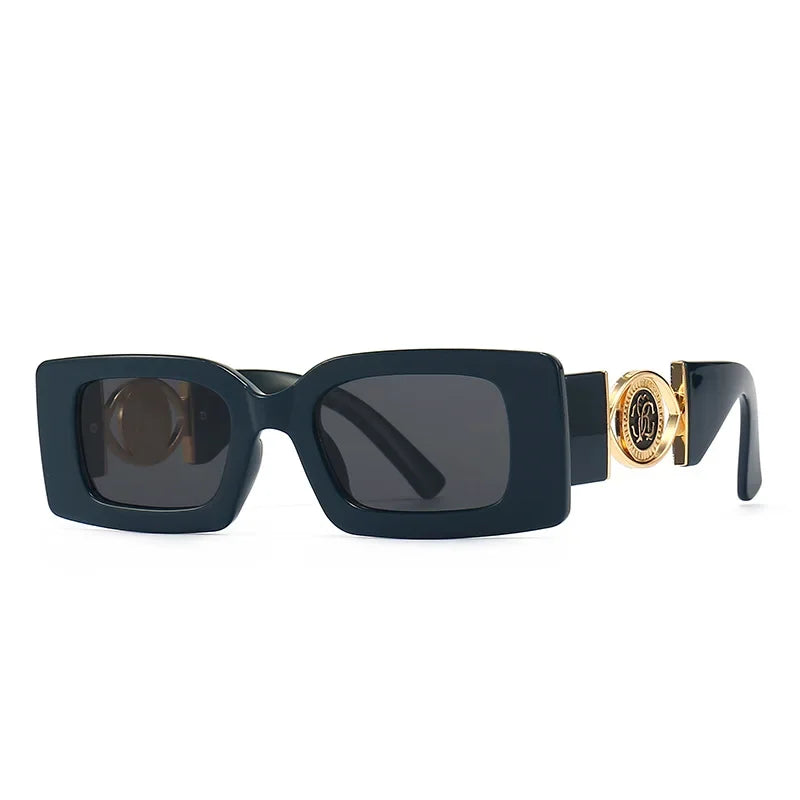 RBB Vintage Rectangle Sunglasses – Luxury Black Square UV400 Eyewear for Men & Women