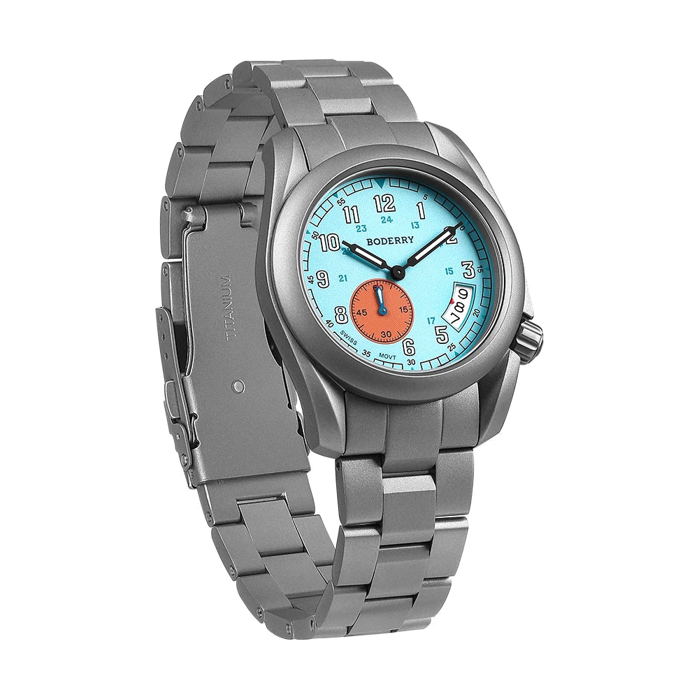 RBB Voyager 38 Titanium Field Quartz Watch – 100M Waterproof, Military Sport, Luminous Business Wristwatch