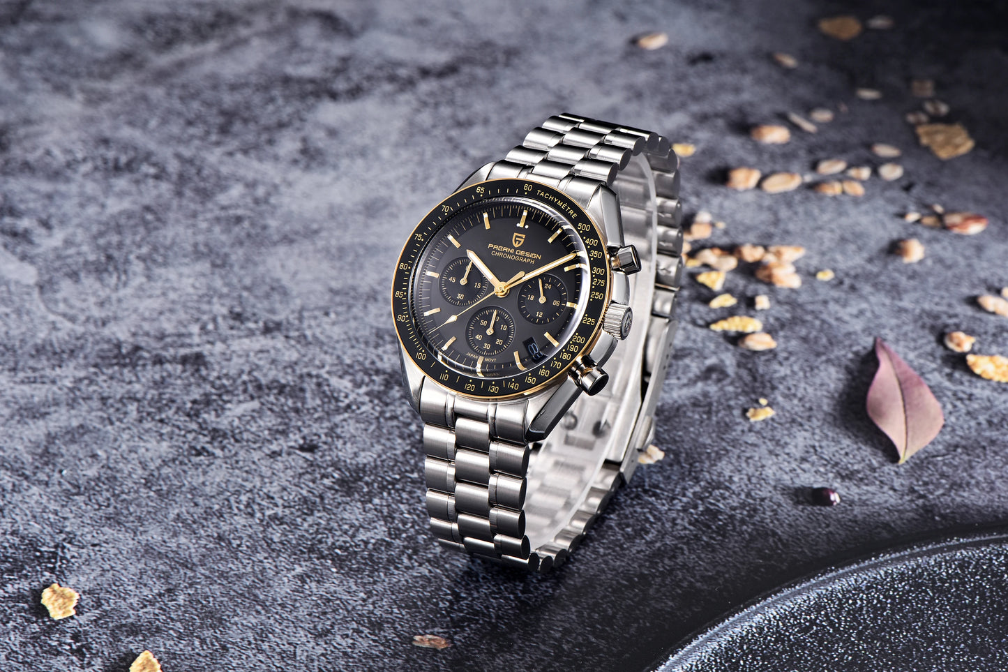 RBB PD-2024 Men’s Luxury Quartz Chronograph – Sapphire Glass, Auto Date, Speed Timer, Stainless Steel Wristwatch