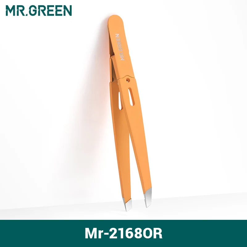 Colorful Stainless Steel Eyebrow Tweezer – Precision Slanted Tip for Fine Hair Removal & Makeup