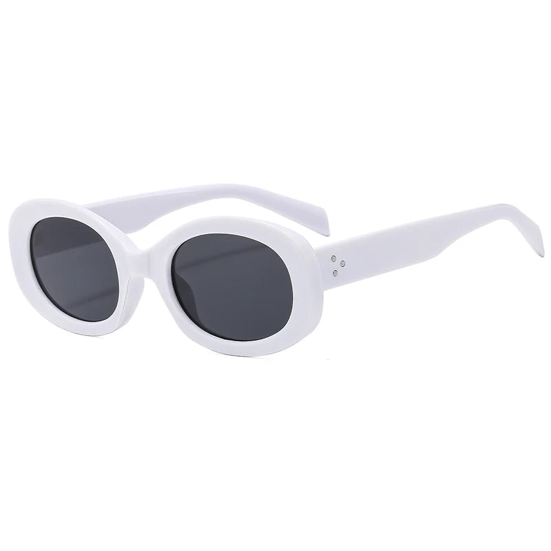 RBB 2024 Retro Oval Sunglasses – Small Frame Y2K Fashion UV400 Eyewear for Women