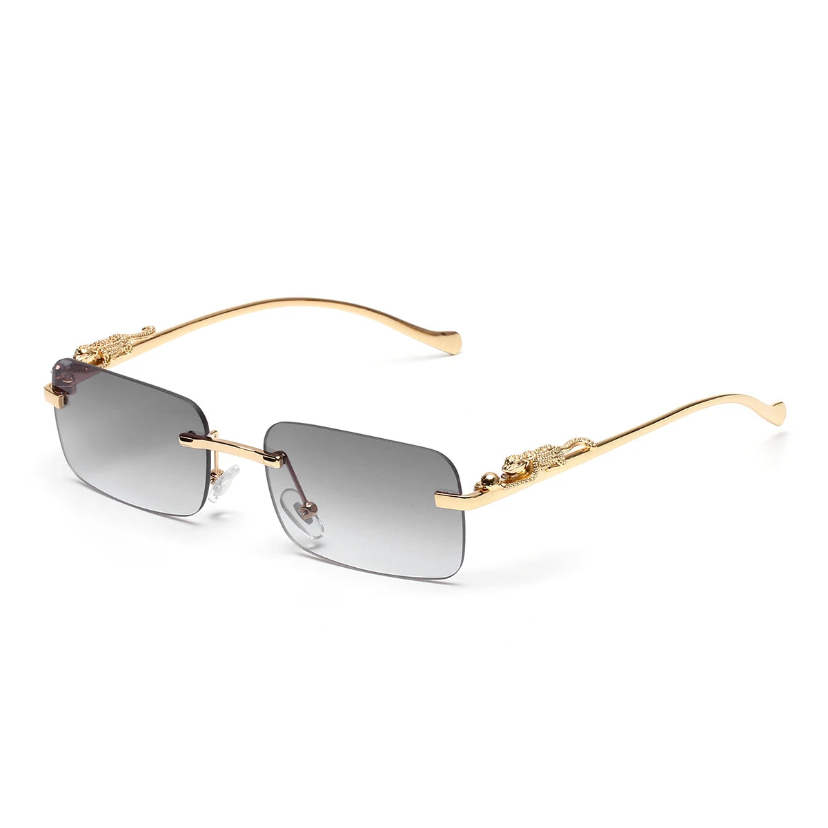 RBB Rimless Square Metal Sunglasses – Unisex UV400 Outdoor Designer Shades