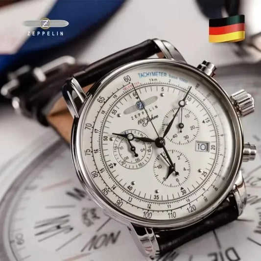 RBB Men's Luxury Quartz Watch – Leather Strap, Retro Airship-Inspired Design