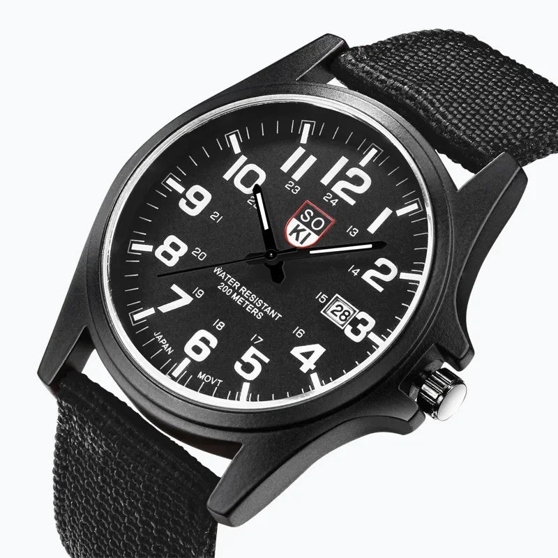 RBB Men's Luxury Military Quartz Watch – Nylon Band, Sport & Casual Design