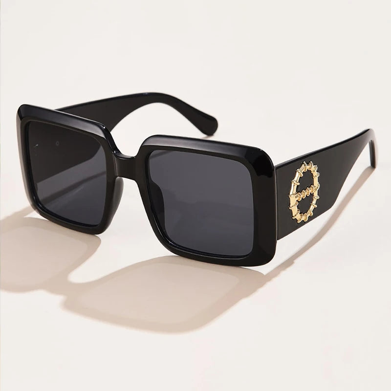 RBB Unisex Square Frame Fashion Sunglasses – Vintage Wide-Leg Design, UV400 Eyewear