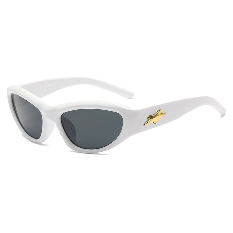 RBB Y2K Cat Eye Sunglasses – UV400 Steampunk Sports Shades for Women & Men