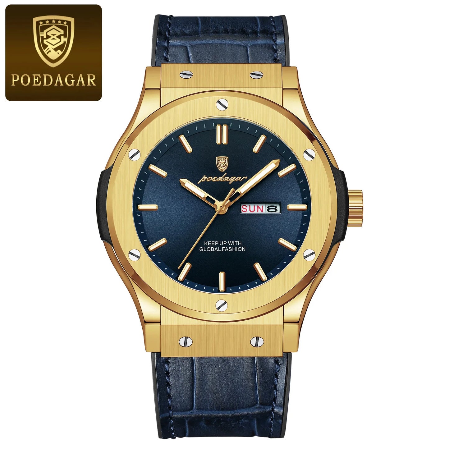 RBB Luxury Business Men’s Quartz Watch – Waterproof, Luminous, Date & Week Display, Silicone Strap