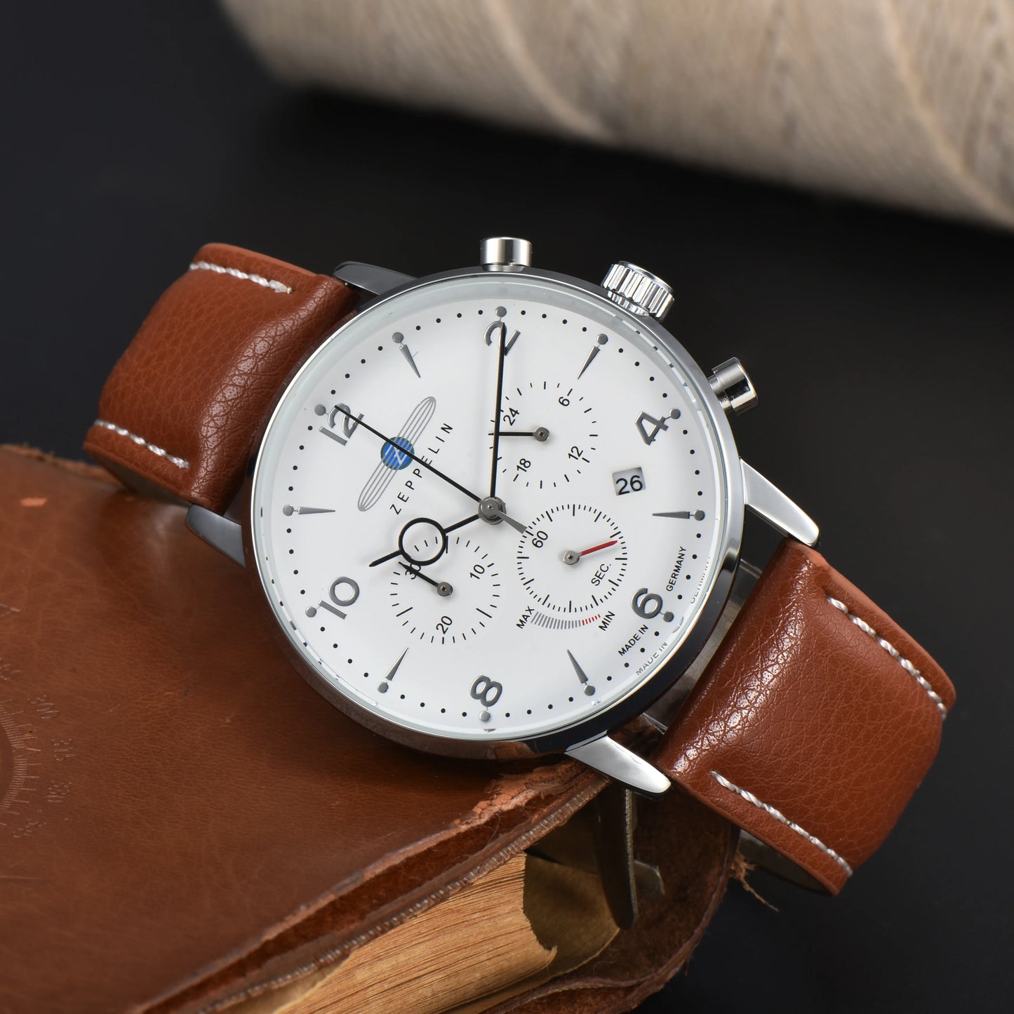 RBB Zeppelin Hindenburg Series Men's Quartz Watch – Retro Business Casual Style, 3 Color Options