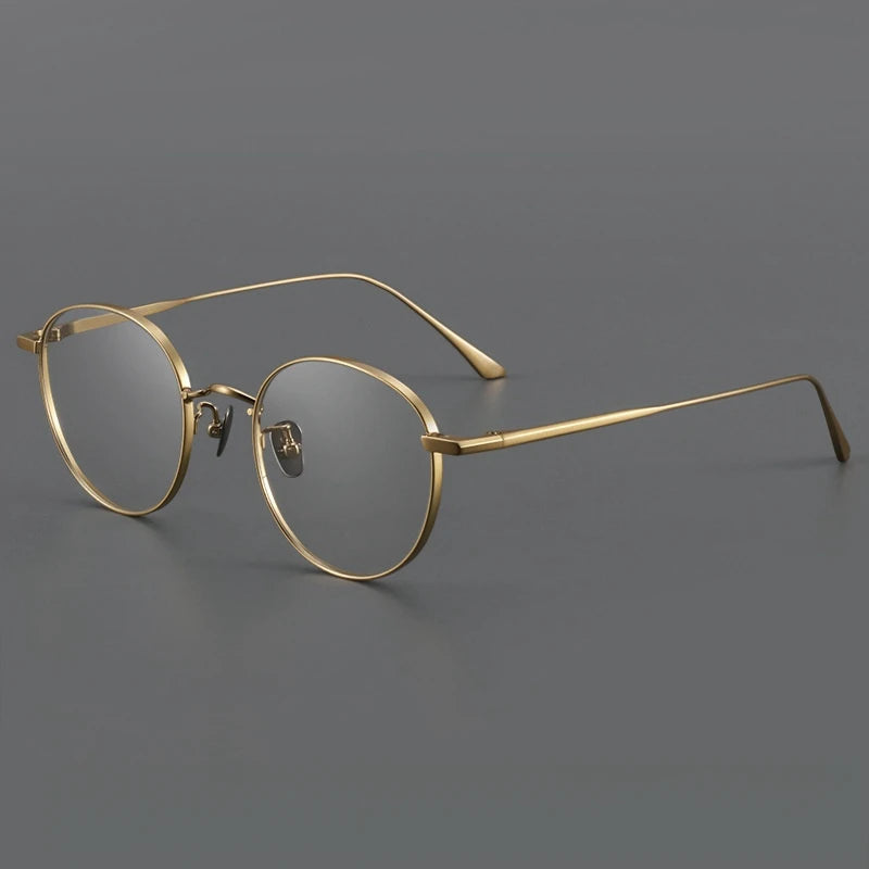 RBB Retro Round Pure Titanium Optical Eyeglasses – Ultra-light Wide-rimmed Frame for Men & Women