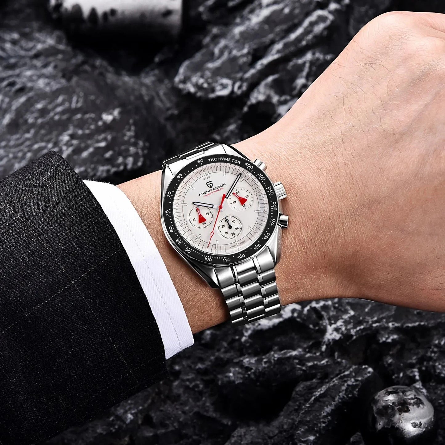 RBB 2025 DESIGN V5 Moon Men's Luxury Quartz Chronograph Watch – Waterproof Sport Stainless Steel Timepiece
