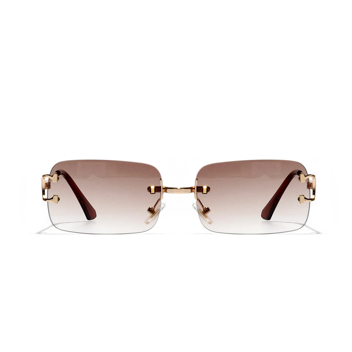 RBB 2025 Rimless Square UV400 Sunglasses – Unisex Designer Outdoor Metal Frame Shades