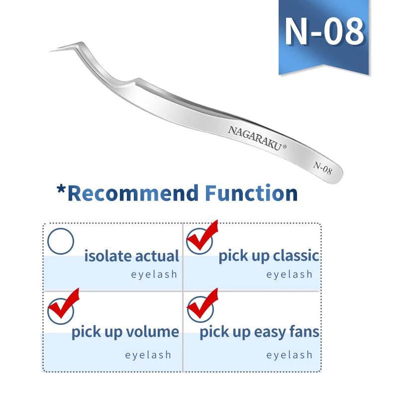 Stainless Steel Eyelash Extension Tweezers – 3D Precision Lash Applicator Tool