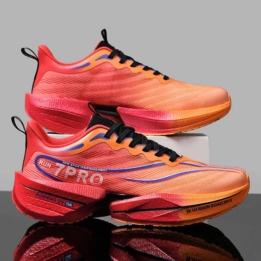 RBB New Men’s Carbon Plate Sneakers – Lightweight, Soft Sole, Mesh Sports Running & Casual Tennis Shoes – Outdoor Anti-Slip Couple Design