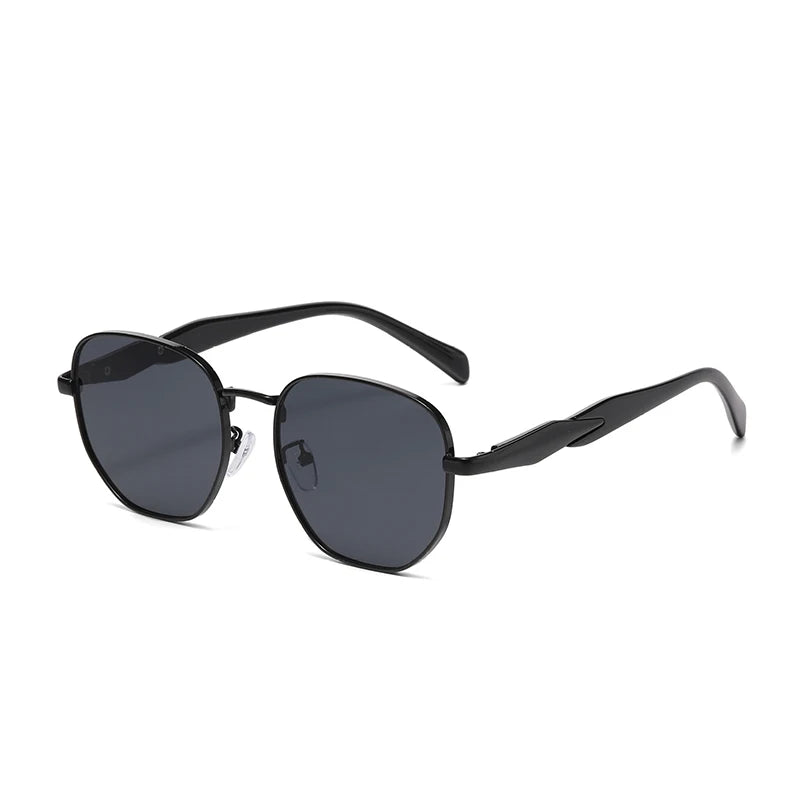 RBB Street Photography Round Metal Sunglasses – Trendy UV Anti-Retro Eyewear for Women